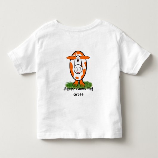 Gelukkige Koeien eten gras - - Gepersonaliseerd -  Kinder Shirts (Achterkant)