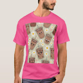 Gelukkige koffiekopjes t-shirt (Voorkant)