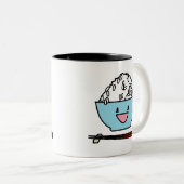 Gelukkige kom van de carburatoren van witte tweekleurige koffiemok (Voorkant rechts)