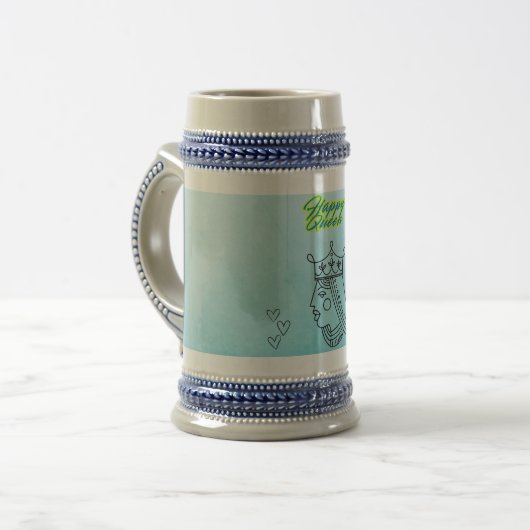 Gelukkige koningin bierpul (Voorkant links)