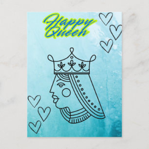 Gelukkige koningin. briefkaart