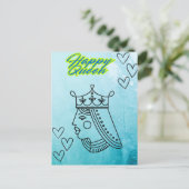 Gelukkige koningin. briefkaart (Staand voorkant)