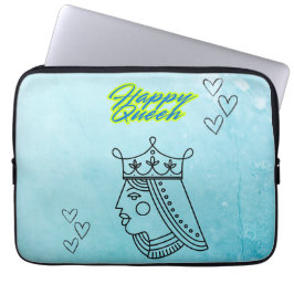 Gelukkige koningin laptop sleeve