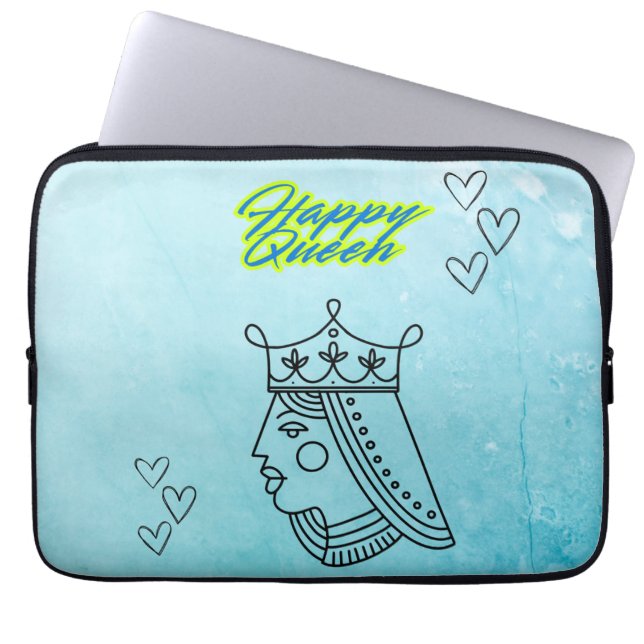 Gelukkige koningin laptop sleeve (Voorkant)