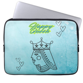 Gelukkige koningin laptop sleeve