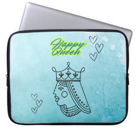 Gelukkige koningin laptop sleeve