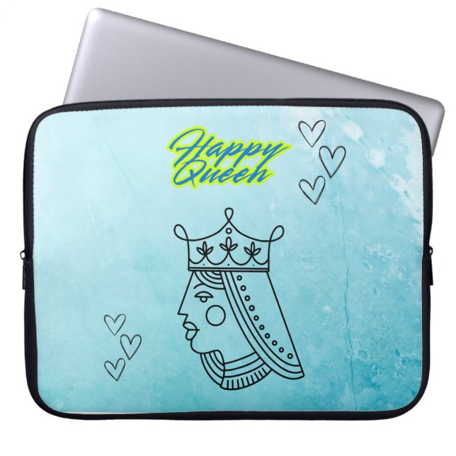 Gelukkige koningin laptop sleeve (Voorkant)