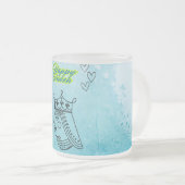 Gelukkige koningin matglas koffiemok (Voorkant rechts)