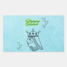 Gelukkige koningin. rechthoekige sticker