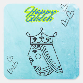 Gelukkige koningin. vierkante sticker