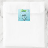 Gelukkige koningin. vierkante sticker (Tas)