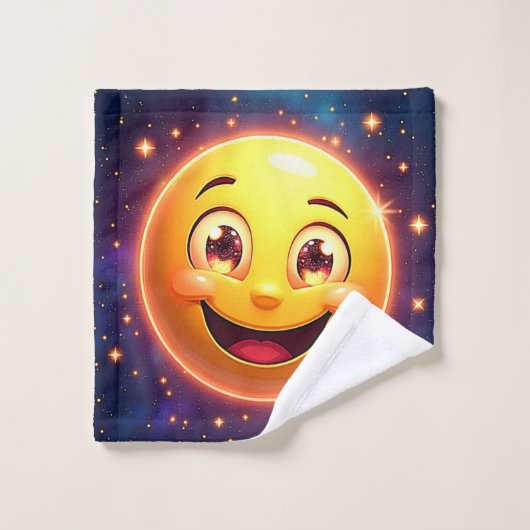 Gelukkige Kosmische Ogen Emoji Bad Handdoek (Wasdoekje)