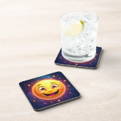 Gelukkige Kosmische Ogen Emoji Bier Onderzetter (Rechterzijde)