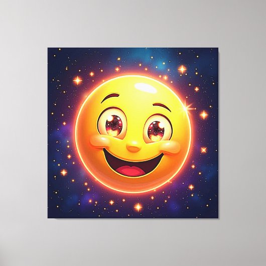 Gelukkige Kosmische Ogen Emoji Canvas Afdruk (Voorkant)