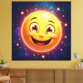 Gelukkige Kosmische Ogen Emoji Canvas Afdruk (Insitu (Woonkamer))