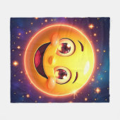 Gelukkige Kosmische Ogen Emoji Fleece Deken (Voorkant (Horizontaal))