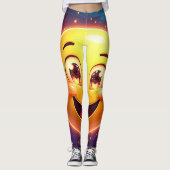 Gelukkige Kosmische Ogen Emoji Leggings (Voorkant)