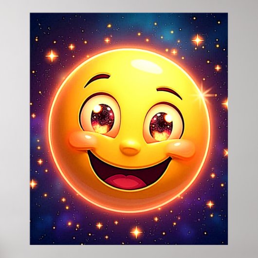 Gelukkige Kosmische Ogen Emoji Poster (Voorkant)