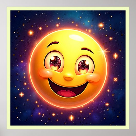 Gelukkige Kosmische Ogen Emoji Poster (Voorkant)