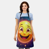 Gelukkige Kosmische Ogen Emoji Schort (Gedragen)
