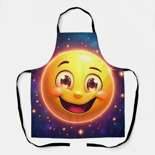 Gelukkige Kosmische Ogen Emoji Schort (Voorkant)