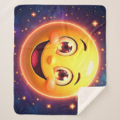 Gelukkige Kosmische Ogen Emoji Sherpa Deken (Voorkant)
