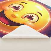 Gelukkige Kosmische Ogen Emoji Sherpa Deken (3/4)