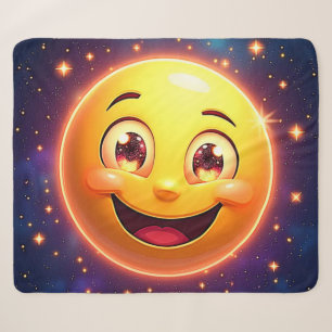 Gelukkige Kosmische Ogen Emoji Sherpa Deken