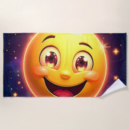 Gelukkige Kosmische Ogen Emoji Strandlaken