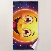 Gelukkige Kosmische Ogen Emoji Strandlaken (Voorkant)