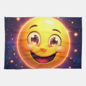 Gelukkige Kosmische Ogen Emoji Theedoek (Horizontaal)