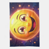 Gelukkige Kosmische Ogen Emoji Theedoek (Verticaal)