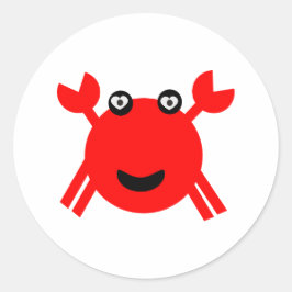 Gelukkige krab 18 ronde sticker