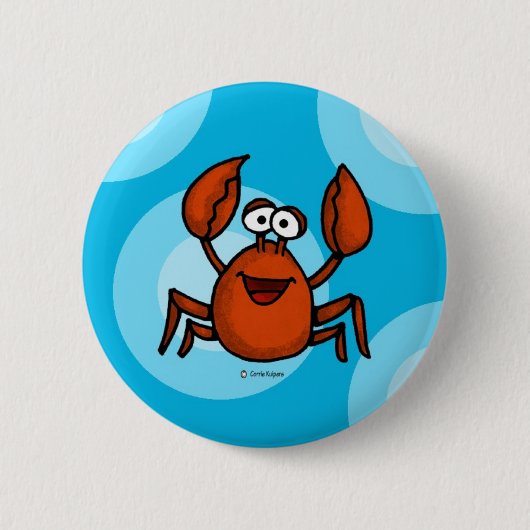 gelukkige krab ronde button 5,7 cm (Voorkant)