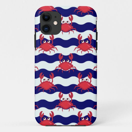 Gelukkige Krabben Patroon Case-Mate iPhone Case (Achterkant)