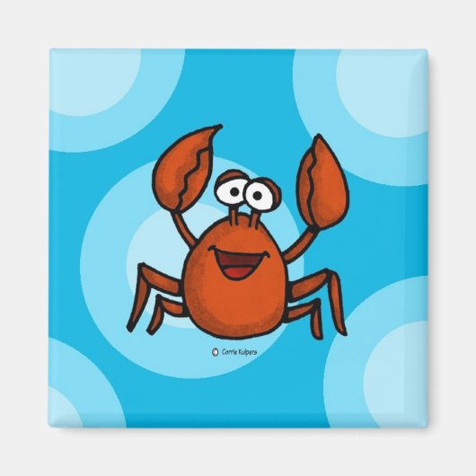 Gelukkige krabmagneet magneet (Voorkant)