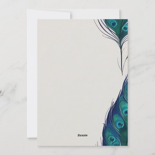 Gelukkige Krishna Janmashtami Peacock Feather Feestdagenkaart (Achterkant)