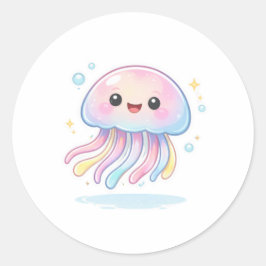 Gelukkige kwal ronde sticker