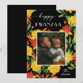 Gelukkige Kwanzaa. Heldere botanische bloemenfoto Feestdagenkaart (Voorkant / Achterkant)