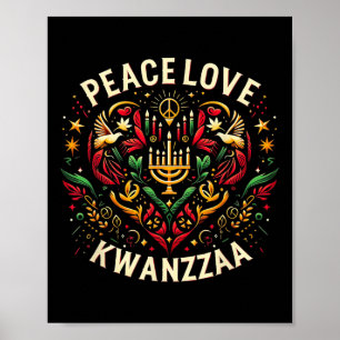 Gelukkige Kwanzaa Vrede met Liefde Kwanzaa Afrikaa Poster