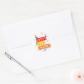 Gelukkige laatste Chemo! Ronde Sticker (Envelop)