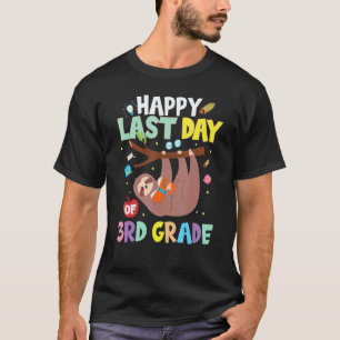 Gelukkige laatste dag 3e klas Schattige luiaard le T-shirt
