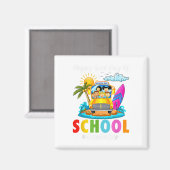 Gelukkige laatste dag schoolbus chauffeur zomervak magneet (Voorkant / Achterkant)
