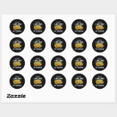 Gelukkige laatste dag schoolbuschauffeur Grappige  Ronde Sticker (Vel)