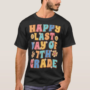 Gelukkige Laatste Dag van 7e Grade Leuke Groovy Ze T-shirt