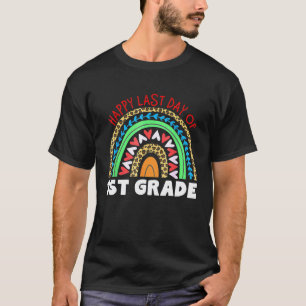 Gelukkige laatste dag van de 1e klas regenboog lui t-shirt