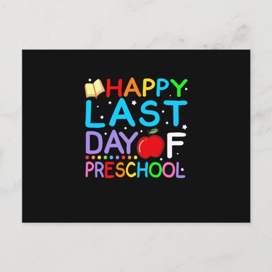 Gelukkige laatste dag van de kleuterschool afstude aankondigingskaart (Voorkant)