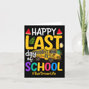 Gelukkige laatste dag van de school buschauffeur L Kaart