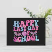 Gelukkige Laatste Dag van School Disco Ball Groovy Kaart (Staand voorkant)