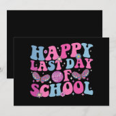 Gelukkige Laatste Dag van School Disco Ball Groovy Kaart (Voorkant / Achterkant)
